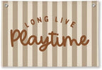 Play Decor, Long Live Playtime Wall Hanging Linen Banner, 20x30 Inch-Brown by Unknown