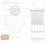 Bow Organizer for Girls Baby Headband Holder w/Sorted Mesh Pockets - Image 2