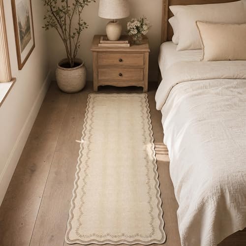 GarveeHome 2.5x10 Scalloped Washable Runner Rug Long Hallway Kitchen Rug - Image 2