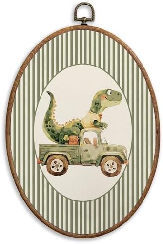 SONMYSULIL Dinosaur Car Nursery Wall Art Decor, Boys Room Oval Wall Hanging by Unknown