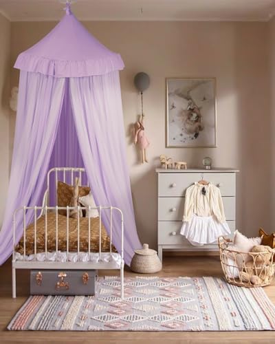 Large Bed Canopy with Star Lights, Double Layer Canopy by LittleDove