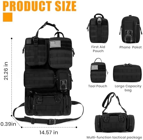 6 Pack Tactical MOLLE Car Seat Back Organizer - Image 5