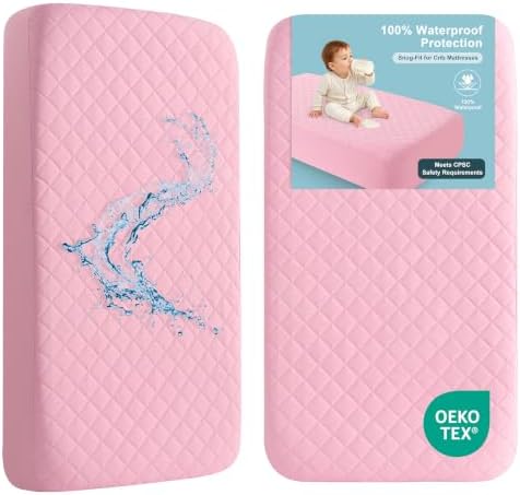 BEDSUM 2-Pack Waterproof Mini Crib Mattress Protector by BEDSUM