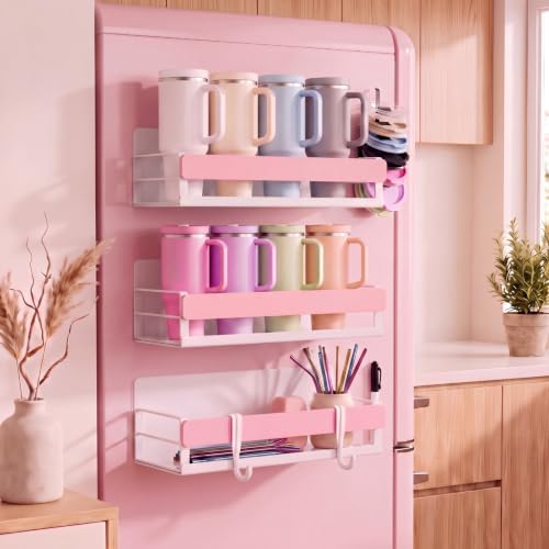 Patelai 3 Pack Pink Magnetic Water Bottle Organizer - Image 2