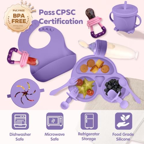 Silicone Baby Feeding Set, Miicasa Baby Led Weaning Supplies Kit - Image 3