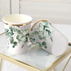 WRAPAHOLIC 50 Pcs Greenery Paper Cups - 9 oz Eucalyptus Disposable Cups - Image 3