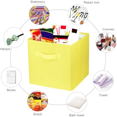 2 Pcs Storage Cubes, 10.5 Inch Collapsible Storage Bins, Fabric Foldable Bins - Image 2