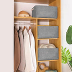 Storage Bins with Sturdy Cotton Handles, Fabric Storage Baskets - Image 2