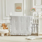 3 Pieces Tufted Stripes Crib Bedding Set - Image 4