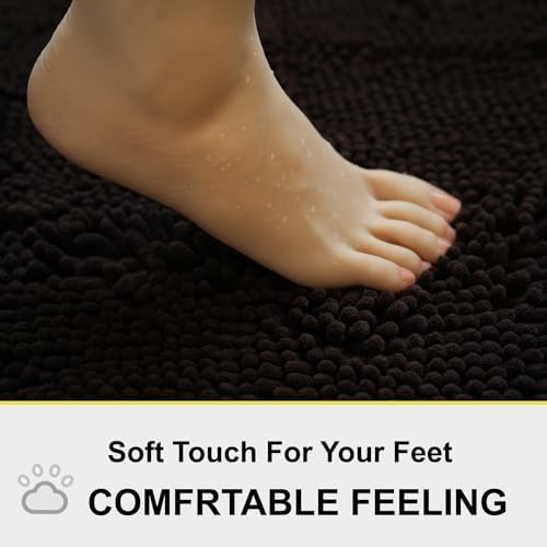 Bathroom Rugs Sets 2 Piece, Extra Soft Chenille Bath Mat Ultra Absorbent - Image 4