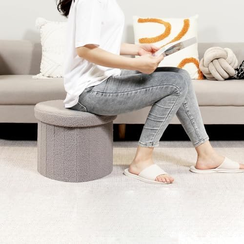 B FSOBEIIALEO Storage Ottoman Heart Shaped Ottoman - Image 5