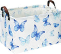 NTAOHAMPER Rectangular Blue Butterfly Storage Basket, baptism basket by NTAOHAMPER