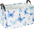NTAOHAMPER Rectangular Blue Butterfly Storage Basket, baptism basket by NTAOHAMPER