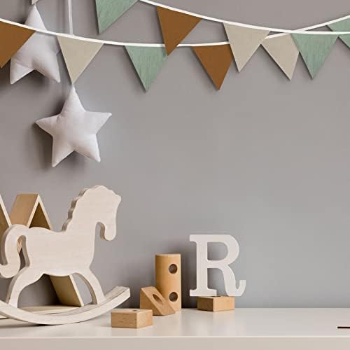 Oudain 2 Pcs Pennant Banner Flags Nursery Garland Triangle, Retro Color - Image 6