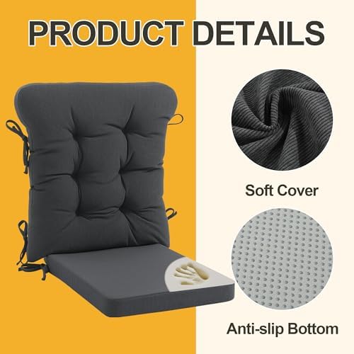 ROYALAY 2 Sets Cushions for Kitchen Chairs, Dining Chair Back Cushion - Image 4