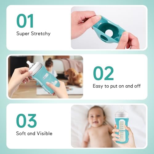 Silicone Sleeves for Avent Natural Glass Baby Bottles, BPA Free, Anti Breakage - Image 5