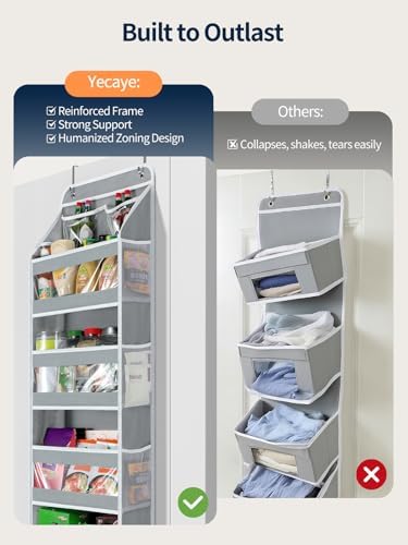 Yecaye 5 Tier Over the Door Organizer, Swing-proof Door Organizer Hanging - Image 5