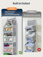 Yecaye 5 Tier Over the Door Organizer, Swing-proof Door Organizer Hanging - Image 5