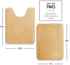 Clara Clark 2 Piece Bathroom Rugs, Velvet Memory Foam Bath Mat Set, Non-Slip - Image 2