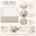 Crib Skirt Dust Ruffle, Microfiber Crib Bed Skirt - Image 4