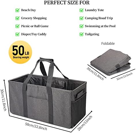 Joyfol Day Extra Large Utility Tote Bag, Reusable Grocery Bags Foldable - Image 5