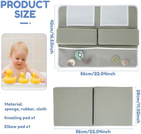 Baby Bath Kneeler and Elbow Rest Pad Set, 1.5'' Comfortable Thicker Quickly Dry - Image 4