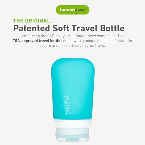 humangear GoToob+ | Refillable Silicone Travel Bottle | Locking Lid | Food-Safe - Image 2