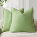 Foindtower Linen Solid Decorative Throw Pillow Covers 26x26 Inch Lime Green by Foindtower
