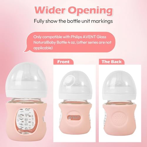 3 Pack Silicone Sleeves for Philips Avent Natural Glass Baby Bottles, 4 oz - Image 4