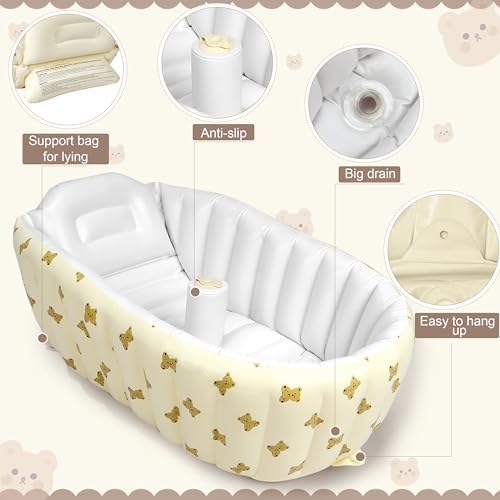 Mink Newborn to Toddler Bath Tub, Inflatable Baby Bathtub - Image 2