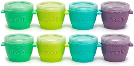melii Snap & Go Baby Food Storage Containers | 8 Pack 4 oz, Stackable Freezer by melii