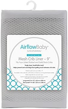 AirflowBaby Mesh Crib Liner for Full-Size Slatted Cribs, Lightweight 2mm Mesh by BreathableBaby