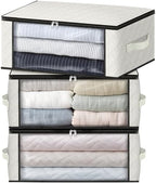 HomeHacks 3-Pack Clothes Organizer Storage Bags, 35L Storage Bins by HomeHacks