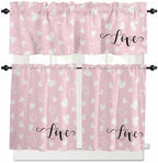 Vandarllin Pink Valentine's Day Kitchen Curtains and Valances Set, Valentines by VandarllinHomeKitchenDecor