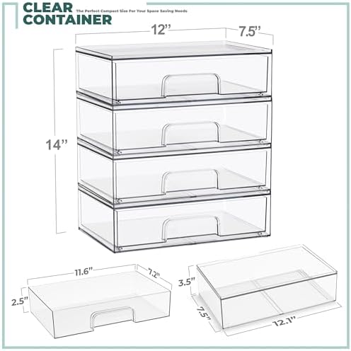 Sorbus Stackable Storage Drawers - Image 3