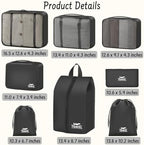 8 Set Packing Cubes for Travel Suitcase Organizer Bags Luggage Packing Cubes - Image 6