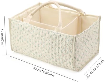 Diaper Caddy Organizer, Cute Floral Nursery Storage Basket, Soft Portable - Image 6
