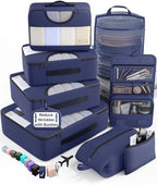 Veken 8 Set Packing Cubes for Travel Essentials, Anti-Wrinkle Buckled Suitcase by Veken