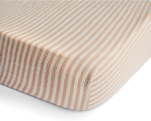 mushie Extra Soft Muslin Fitted MINI Crib Sheet | 24"x 38" - Image 2