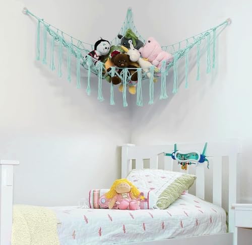 Stuffed Animal Hammock Corner, Hand-knitted Large Plushie Net Toy Hammock - Image 5