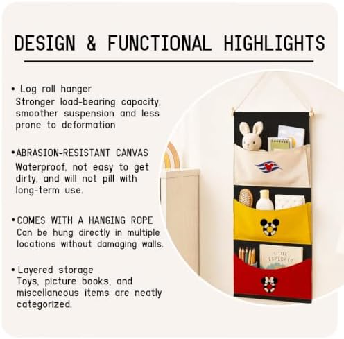 3-Pocket Hanging Wall Organizer, Nautical Lifebuoy Design - Image 7