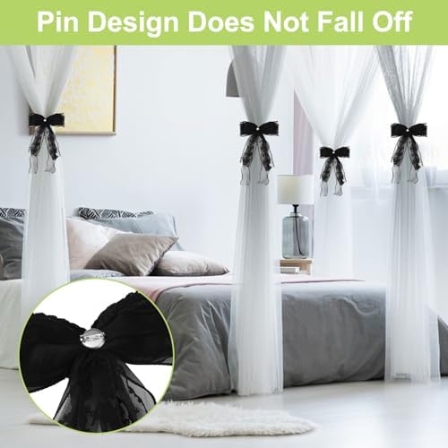 4Pcs Bow Curtain Tiebacks, Elegant Bow Butterfly Curtain Tiebacks - Image 6