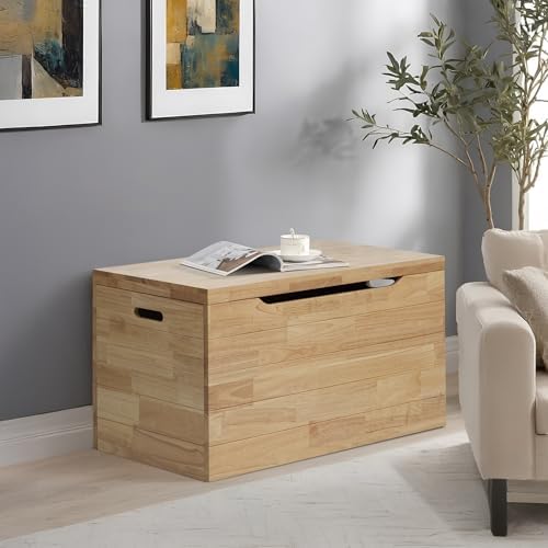 eHemco Solid Hardwood Storage Trunk, 35.5x18.63x19.5 - Image 2