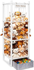 Stuffed Animal Storage with Toys Tray, 57In Large Wooden Stuffy Plushies by Unknown