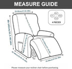 Recliner Chair Covers 4-Pieces Recliner Slipcovers Lazy Boy Chair Covers - Image 4
