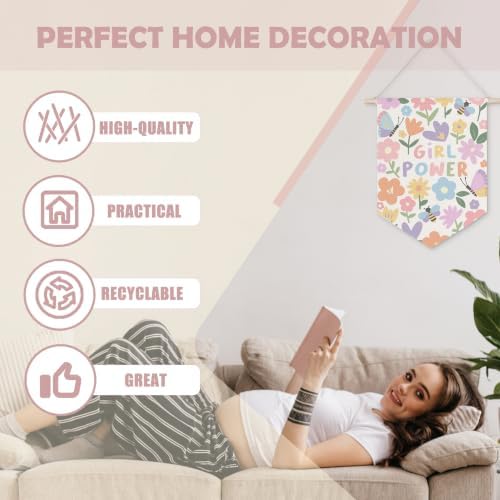 Ghueghe Boho Floral Girls Room Canvas Banner Wall Decor - Image 3