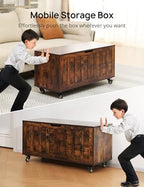 HYZ Storage Chest, 39.4'' Wooden Storage Bench - Image 3