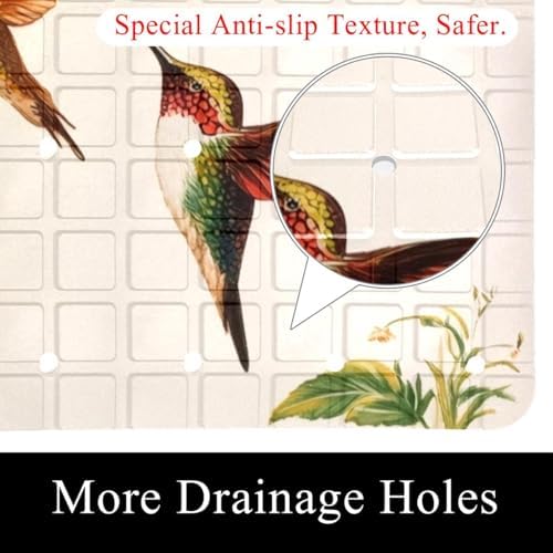 Bath Tub Shower Mat, Washable Bathtub Floor Mats, Suction Cups and Drain Holes - Image 2