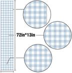 Dusty Blue Gingham Table Runner Blue Checkered Boy Girl Baby Shower Birthday - Image 3