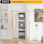 Hanging Closet Organizer 6-Shelf, Oxford Linen Wardrobe Storage - Image 5